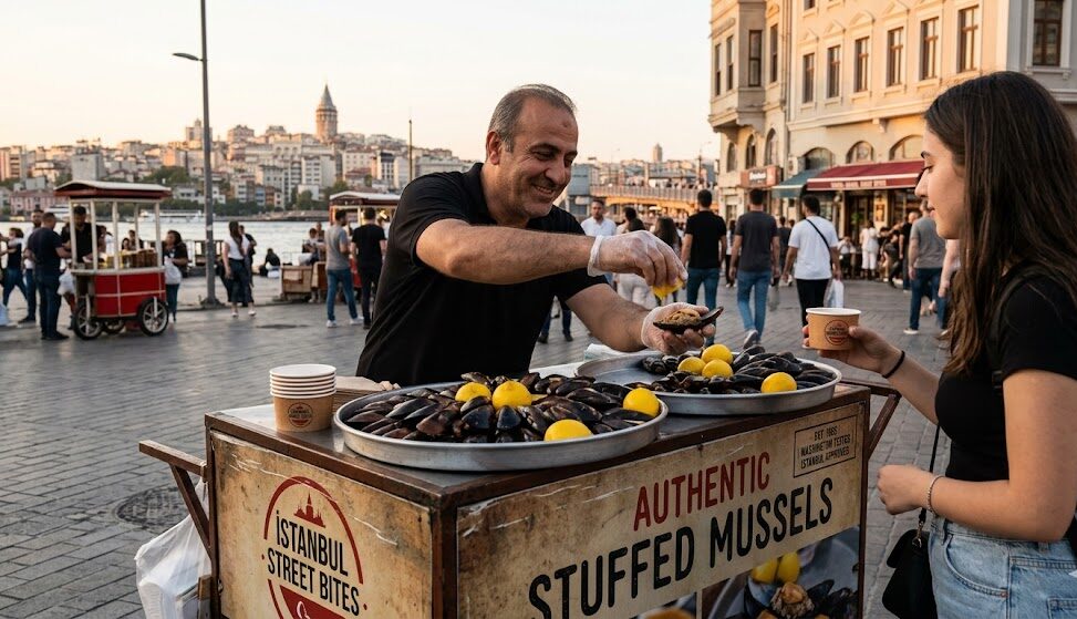 Midye Dolma in Istanbul Streets