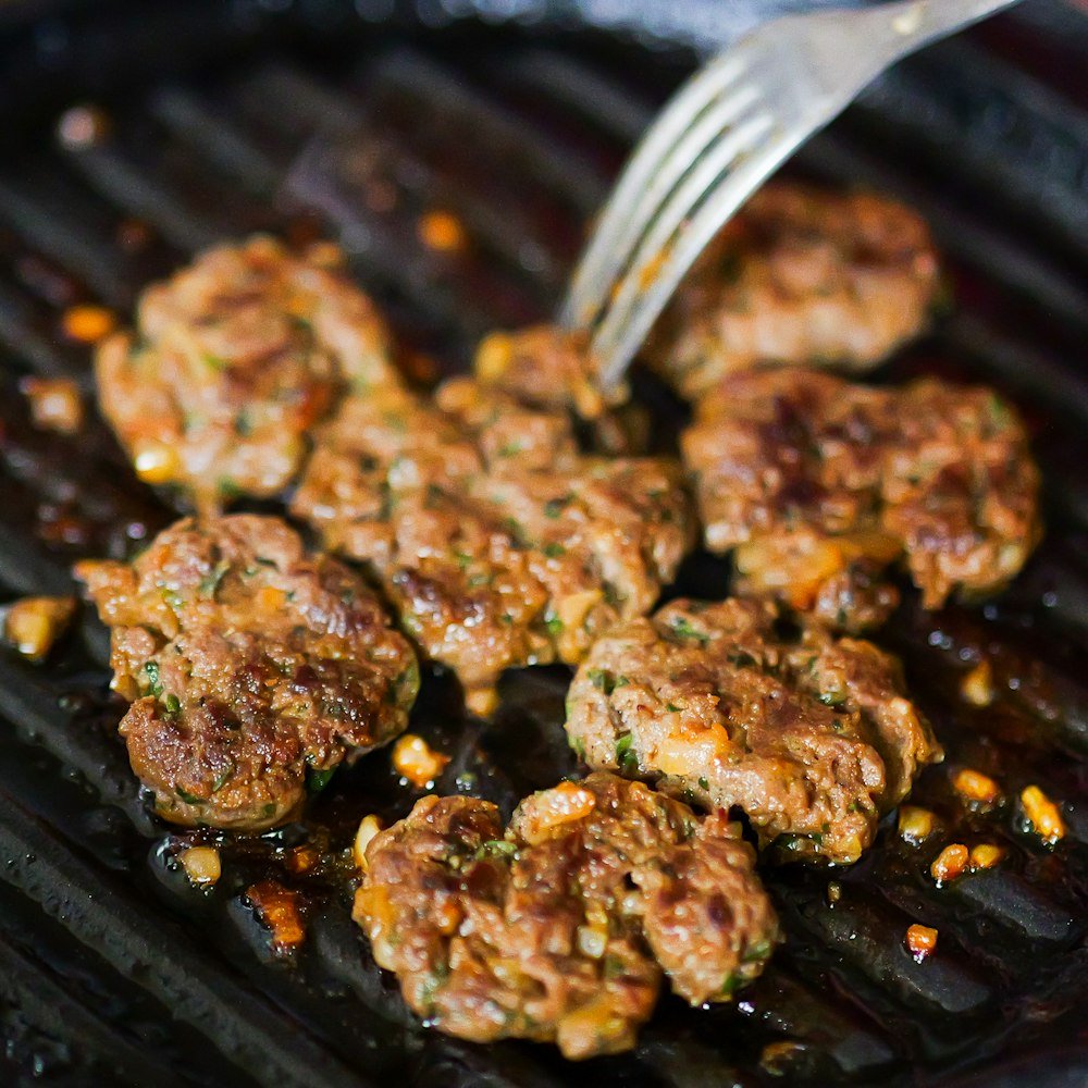 Turkish köfte on the grill